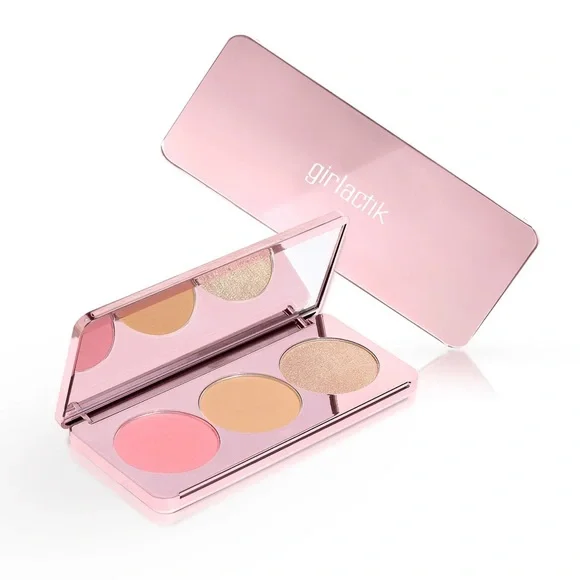 Girlactik Blush Me & Glow Face Palette “Blush Me Light” 3 Shade Pans BNIB
