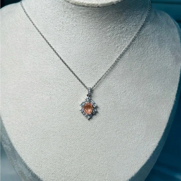 Bomb party peach topaz quartz infused Necklace RBP5708