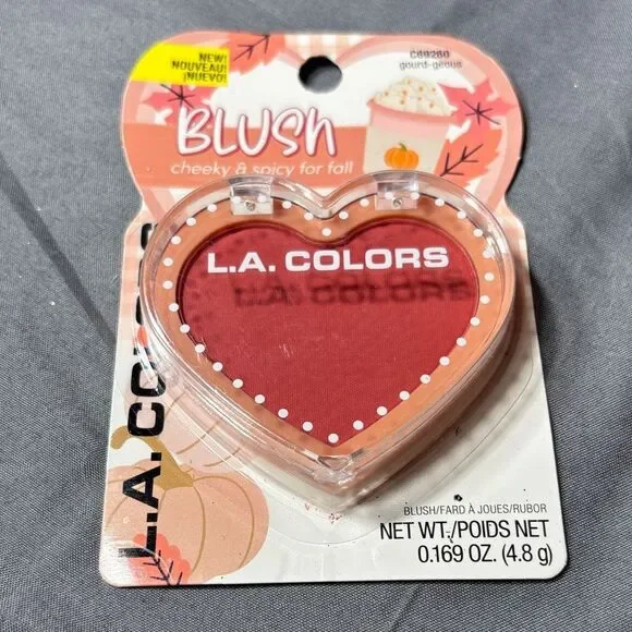 New L.A. Colors Heart Blush - Deep Coral Red Gourd-geous