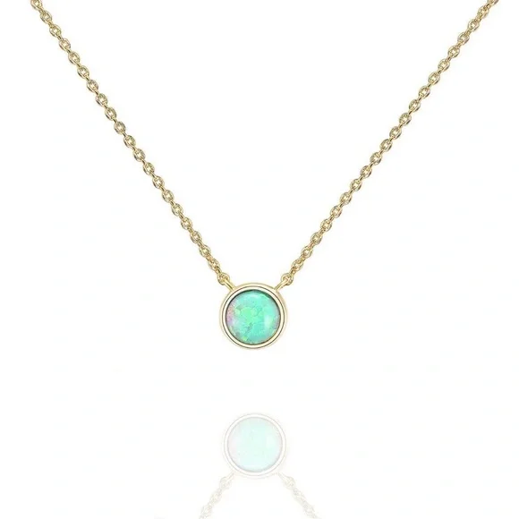 PAVOI 14K Gold Plated Opal Pendant Necklace