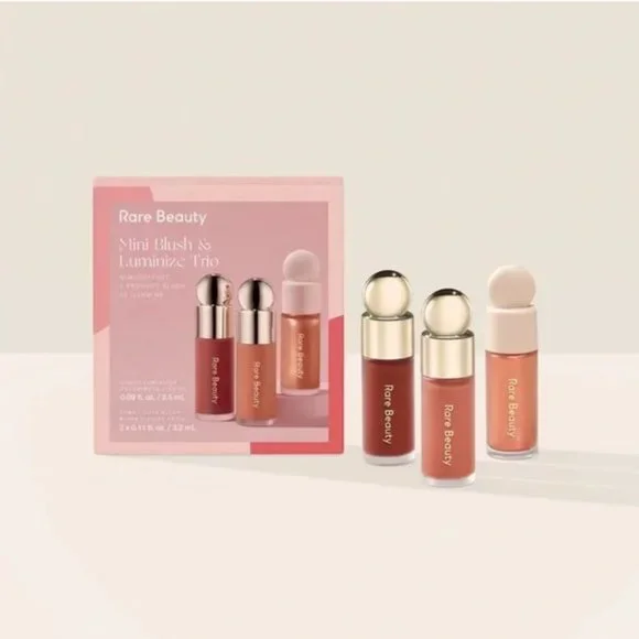 NWT Rare Beauty Mini Blush & Luminize Trio Limited Edition