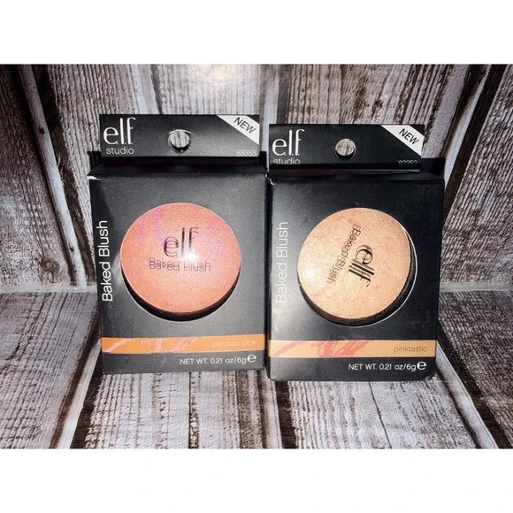 2x e.l.f. elf Baked Blush - Passion Pink + Pinktastic NEW Sealed Retired Makeup
