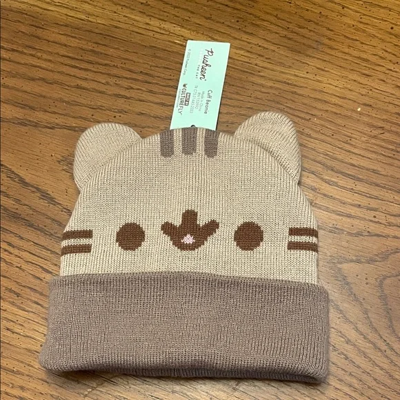 Pusheen Cuff Beanie - Tan and Brown, NWT‎
