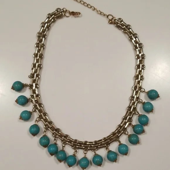 Vintage French Turquoise-Like Necklace