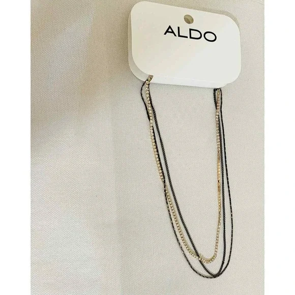 New 3 Strand Necklace Adjustable Length Aldo 15
