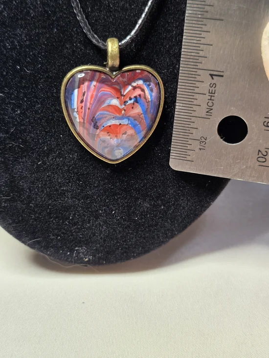 Handmade Heart Glass Pendant Necklace