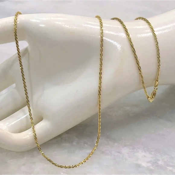 14K YG Sterling Silver 24” Italian Sparkle Chain