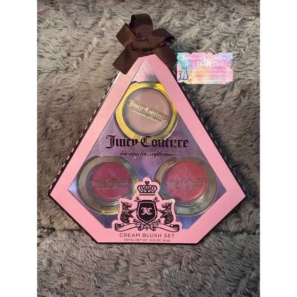 Juicy Couture Cream Blush Set 3 Piece Spiced Sweet Wild Pink Gift Box New