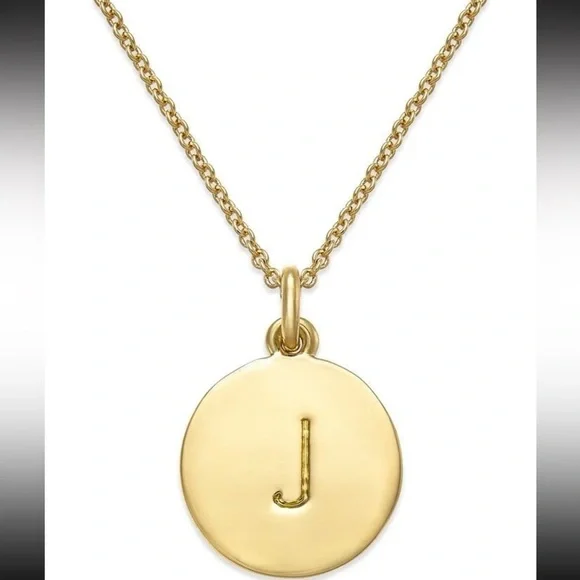 Kate Spade New York Initial Pendant Necklace J Gold