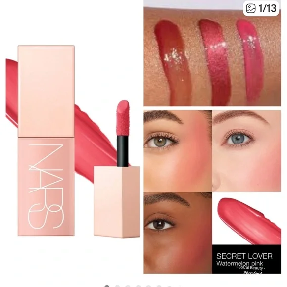 New! NARS Secret Lover Afterglow Liquid Blush - Watermelon Pink