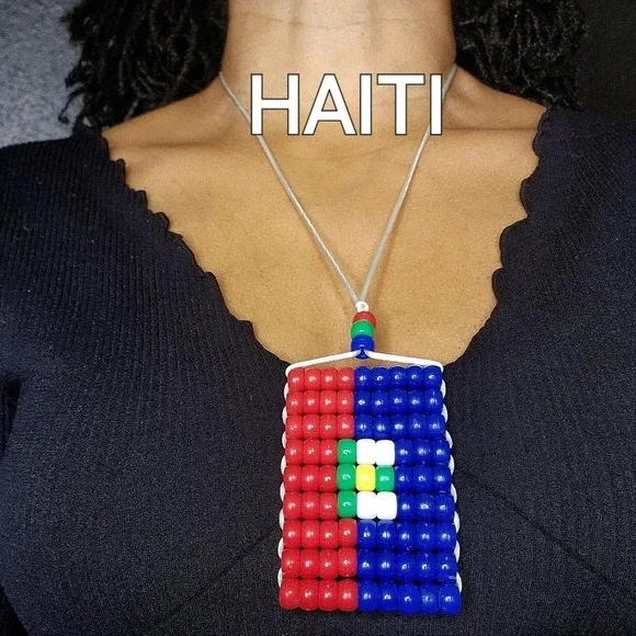 Haiti Flag Car ‎ Mirror Danglers/Necklace