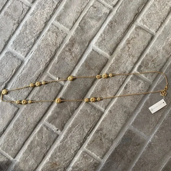 Trina Turk Long Chain Floral Necklace NWT