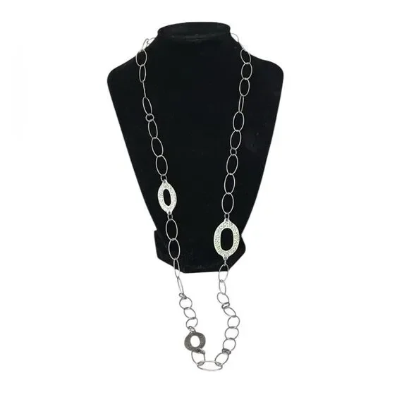 SILPADA N1506 Retired Sterling Silver Oval Link Necklace 35'' Long
