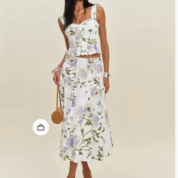 Reformation Anatolia Linen Two Piece Ivory - Size 2