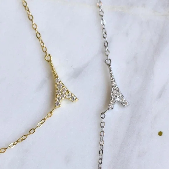 925 Sterling Silver Eiffel Tower Pendant Necklace