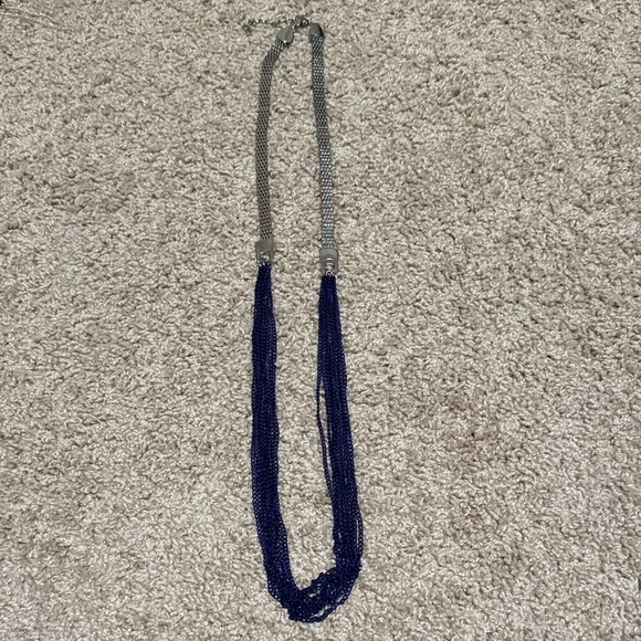 Elegant Blue and Silver Multi-Strand Necklace