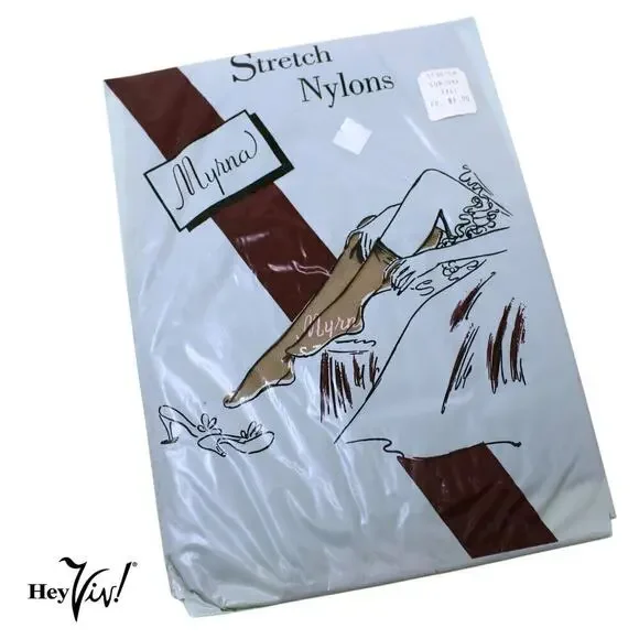 Vintage Nylon Stockings in Package Myrna Suntone 1 Pair Size Tall - Hey Viv
