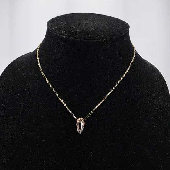 Elegant Gold Plated Necklace with Interlocking Rings