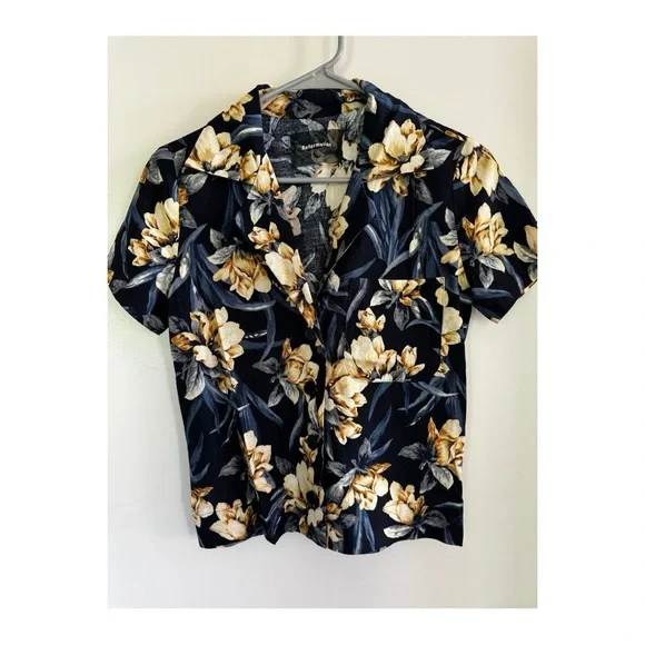 Reformation Hawaiian print two piece linen shorts set size XS