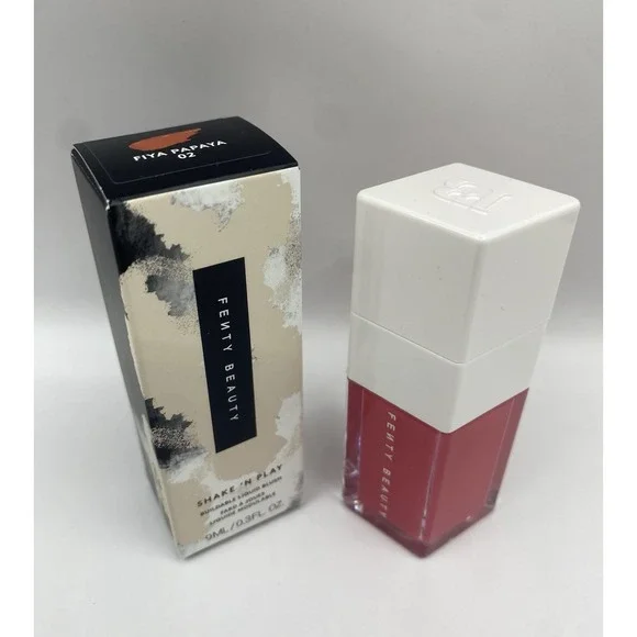 Fenty Beauty Shake 'N Play Buildable Liquid Blush Fiya Papaya 02 0.3 fl oz NIB