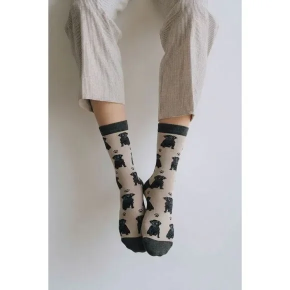 Happy Tails Black Pug socks size OS
