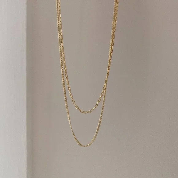 Layered Link Necklace Set | 18k Gold Filled