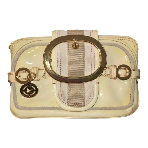 Vintage Juicy Culture Clutch In‎ Cream Patent Leather W Dustbag Flaw