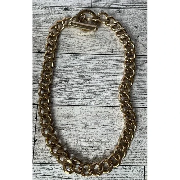 Aldo Chunky Chain Link Choker Necklace Gold Tone 18
