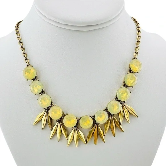 J Crew Necklace, Shooting Stars Iridescent Gold Tone Fringe