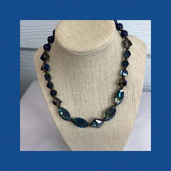 Elegant Blue Beaded Necklace