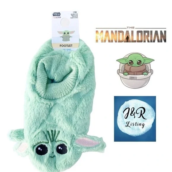 Star Wars Green Baby Yoda Slippers