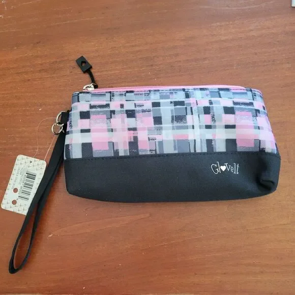 Glove It Wristlet Cell Phone Travel Purse Wallet Pixel‎ Plaid Print