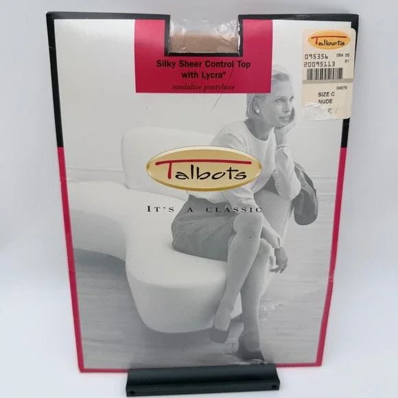 Talbots Vintage Silky Sheer Control Top Pantyhose Nude Size C NOS