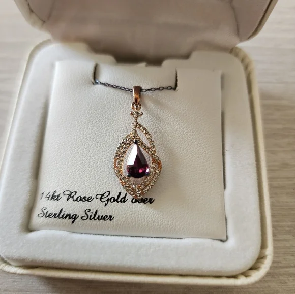 NWOT 14k Rose Gold over sterling‎ silver necklace