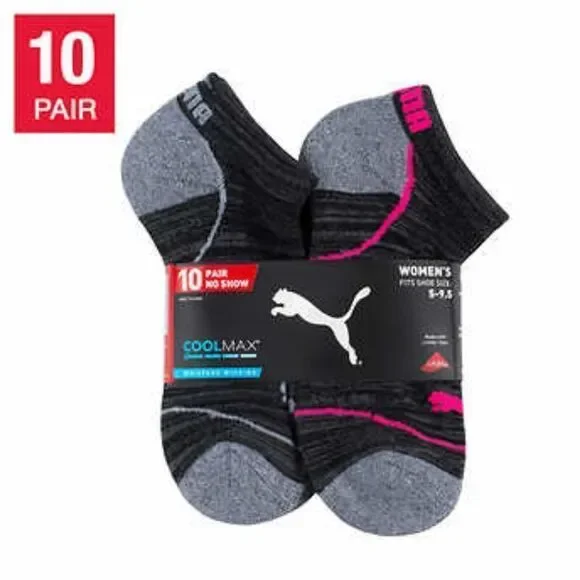 PUMA Ladies' No Show Sock, 10-pair