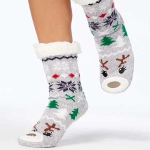 F35 Christmas Holiday Slipper Socks with Grippers