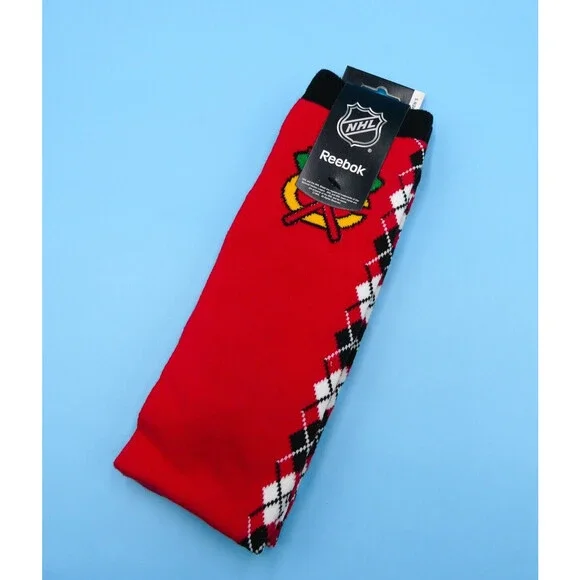 Chicago Blackhawks Crew Socks Womens One‎ Size Reebok Red Hockey NHL Mid Y2K Gym