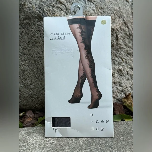 A New Day Black Thigh Highs with Stylish Back Design
