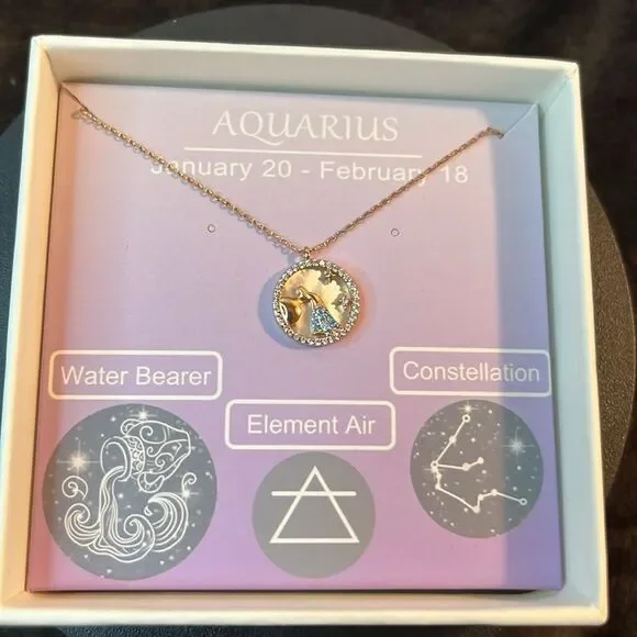 AQUARIUS MOTHER OF PEARL 14k RG/925 silver, 17”. New in Gift Box.