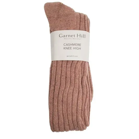NEW Garnet Hill Socks Knee High 9-11 Berry Donegal 82% Cashmere Warm Holiday
