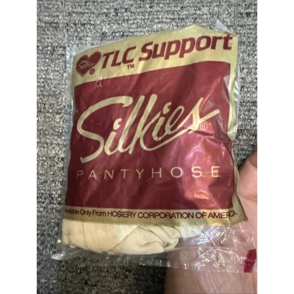 Silkies TLC Support Pantyhose X‎ Tall Off White USA Vintage 351
