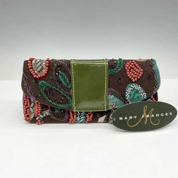 Mary Frances Fabric Beaded‎ Graphic Clutch
