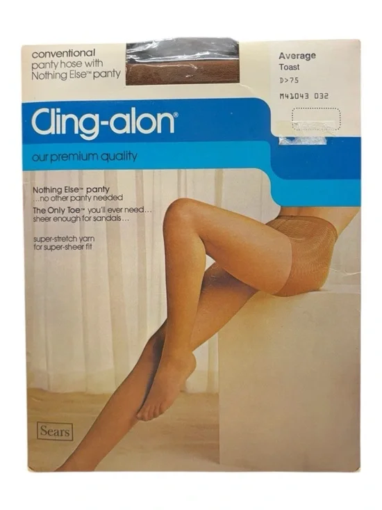 Vtg Sears Cling-alon Pantyhose 2 Pair Avg Toast D 75 Nothing Else Panty