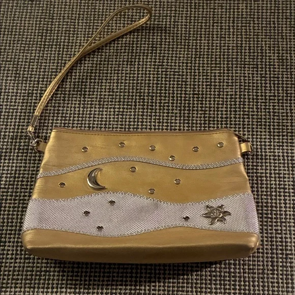 Tango Bag Gold Clutch with Silver Accents
