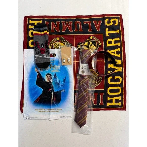 Harry Potter Bundle Tie Headband Earrings Socks Bandana Over $50 value