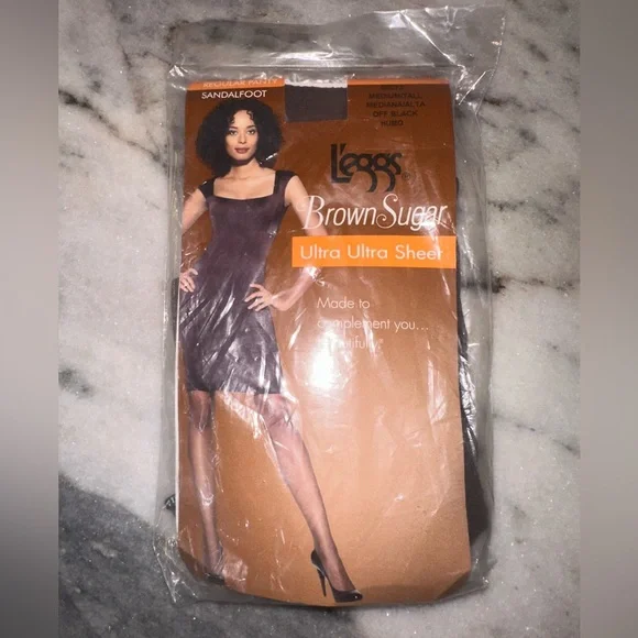NWT Size Medium Tall L'eggs Brown Sugar Off Black Ultra‎ Ultra Sheer Pantyhose