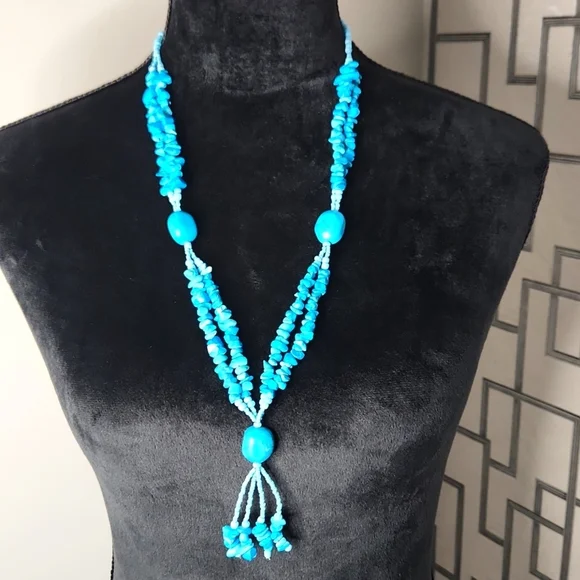 Turquoise Chip (Natural Stones) Beaded Necklace