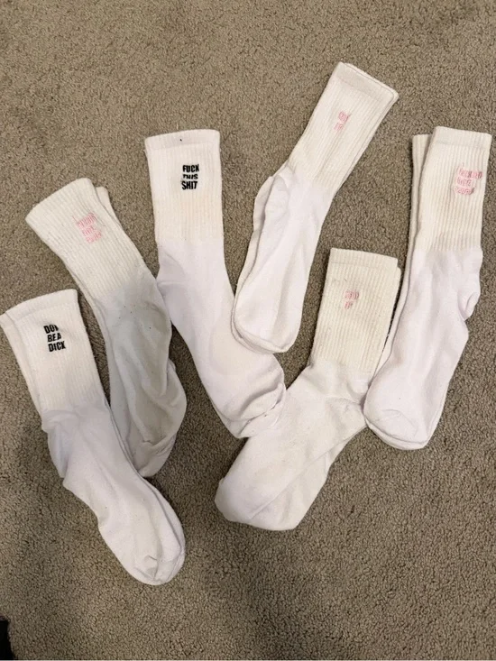 Novelty crew socks, 6 pairs used