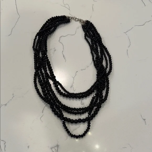 LOFT black multi-strand layered necklace