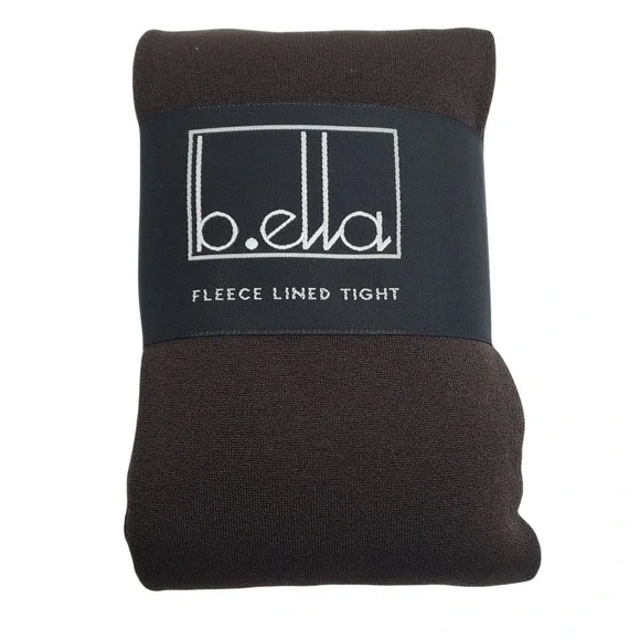 Brown Fleece Lined Tights Ladies Sz SMALL B.ella Thermo Nylon Espresso Italy NEW